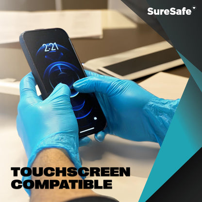 [200 Pack] SURESAFE 3 Mil Vinyl Nitrile Blend Disposable Gloves Medium, Power & Latex Free, For Food Prep, Drawing, Dishwashing, Hair Dye, Kitchen, Painters, Cleaning