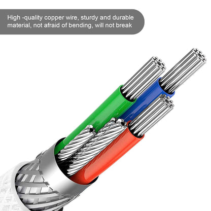 Yindiao x Attack Shark C01PRO Custom Braided Coiled Keyboard Cable, USB-C to A Metal Aviator Cable for Gaming Keyboard, Detachable Double Sleeved Spiral Cable for Mac Win PC Mouse-White