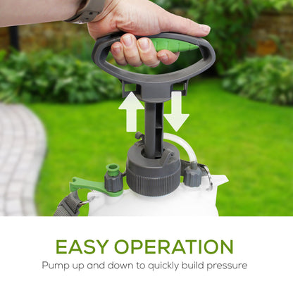 DH Line White 1-Gallon Spray Bottle for Plants - Adjustable Nozzle Pump Sprayer with Multiple Spray Patterns, Plant Spray Bottle Featuring Safety Valve to Prevent Overpressure