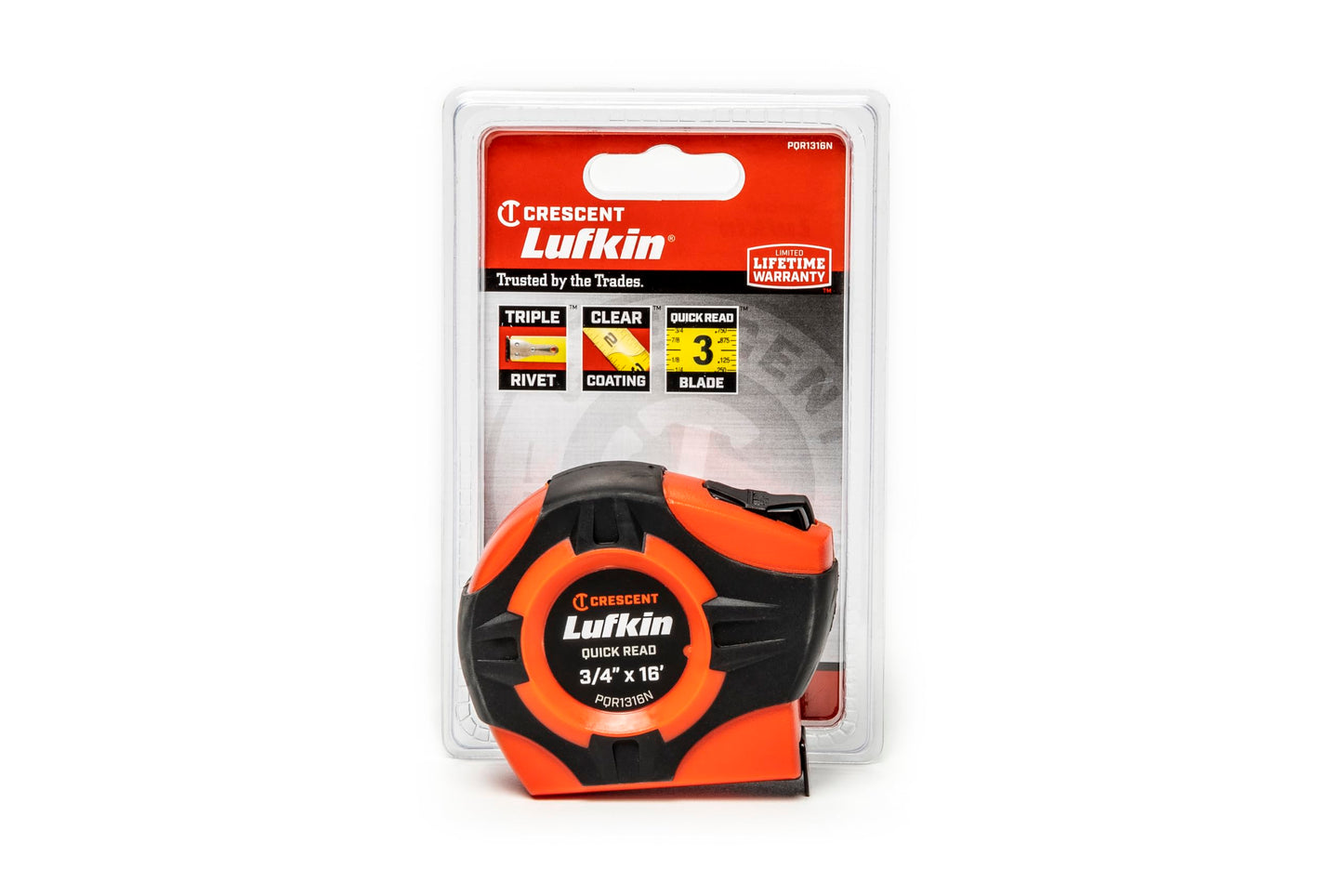 Crescent Lufkin 3/4" x 16' Quikread Power Return Yellow Clad Tape Measure - PQR1316N