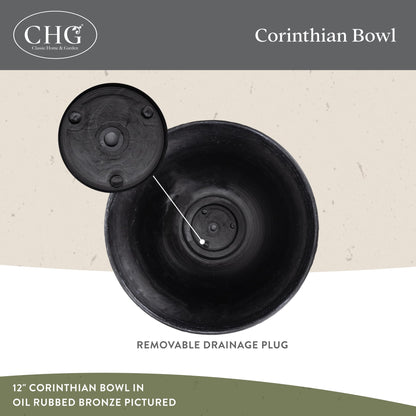 Corinthian Bowl 12" Planter, Ivory Ash