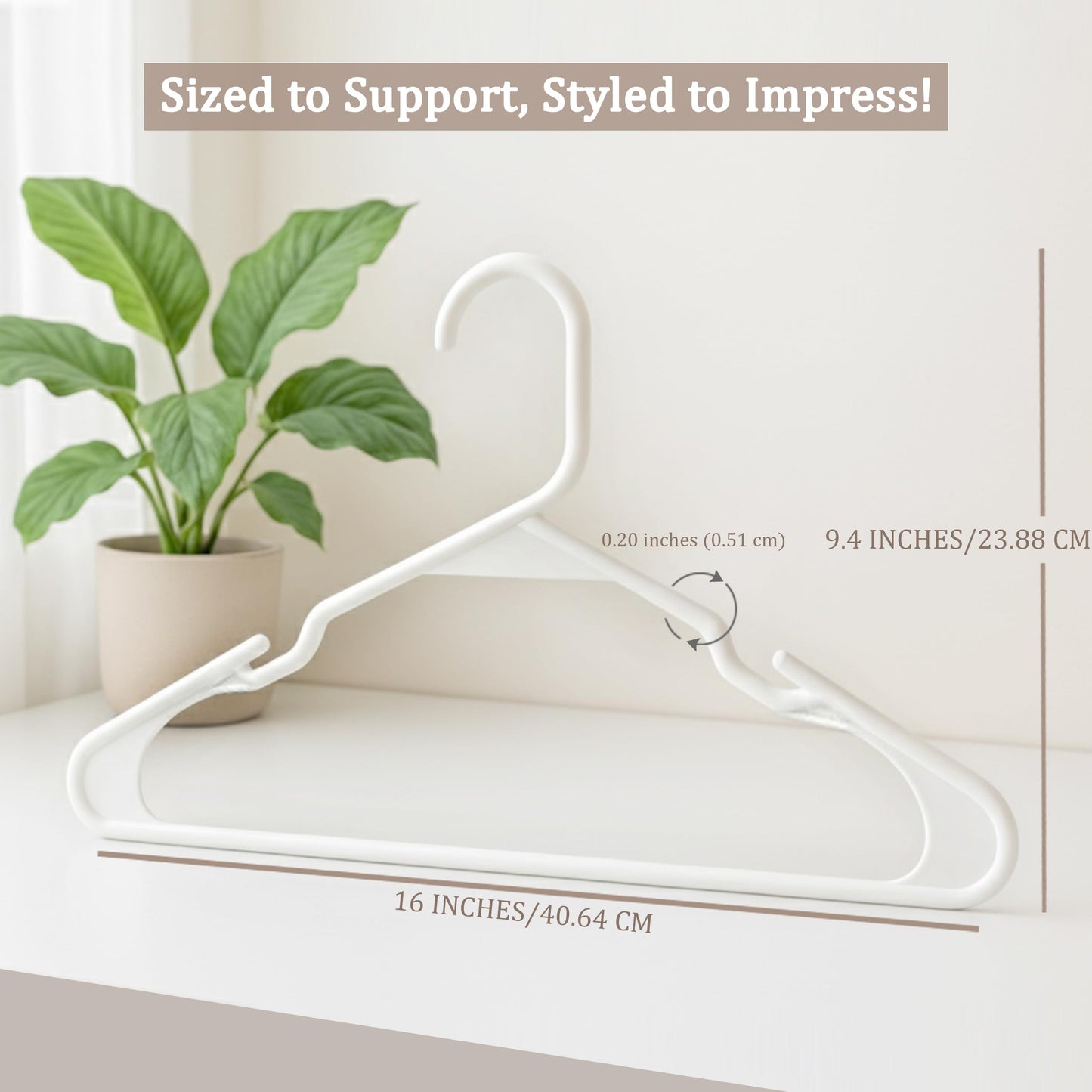 Utopia Home White Plastic Hangers 50 Pack - Clothes Hangers for Coat, Shirts,Trouser Suit - Space Saving Durable and Slim with Shoulder Grooves