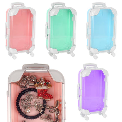 Biiange Mini Suitcase Favor Boxes, Plastic Candy & Jewelry Storage Box, Small Travel-Style Gift Boxes for Wedding Party Decorations