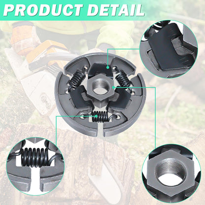 3/8" Sprocket Clutch Kit for Stihl 017 018 MS170 MS180 021 023 025 MS210 MS230 MS250, ADEFOL Sprocket + Clutch Drum + Bearing + Worm Gear + Washer + E-Clip + Spark Plug