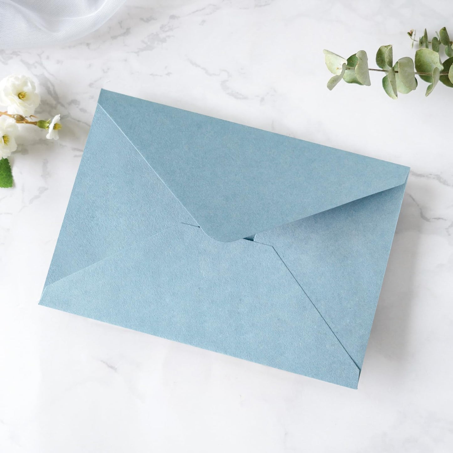 PONATIA 50 PCS A7 Envelopes, 5.25 x 7.25'' Matte Dusty Blue Envelopes For 5x7'' Weddings Invitation Cards, Christmas Gift Cards, Acrylic Invitations, Photos and Any 5x7" Inserts