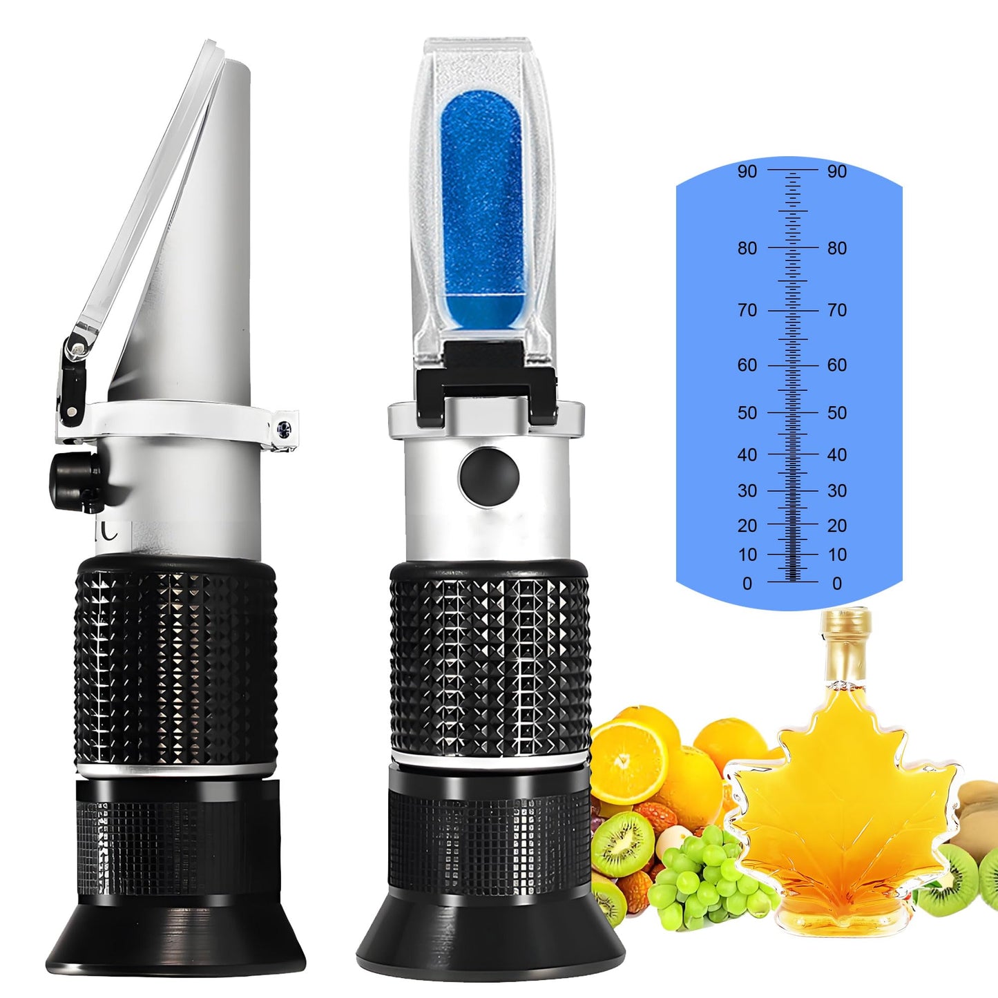 0-90% Brix Meter Refractometer,V-Resourcing Portable Hand Held Sugar Content Measurement for Sugar, Food, Fruit, Beverages Honey