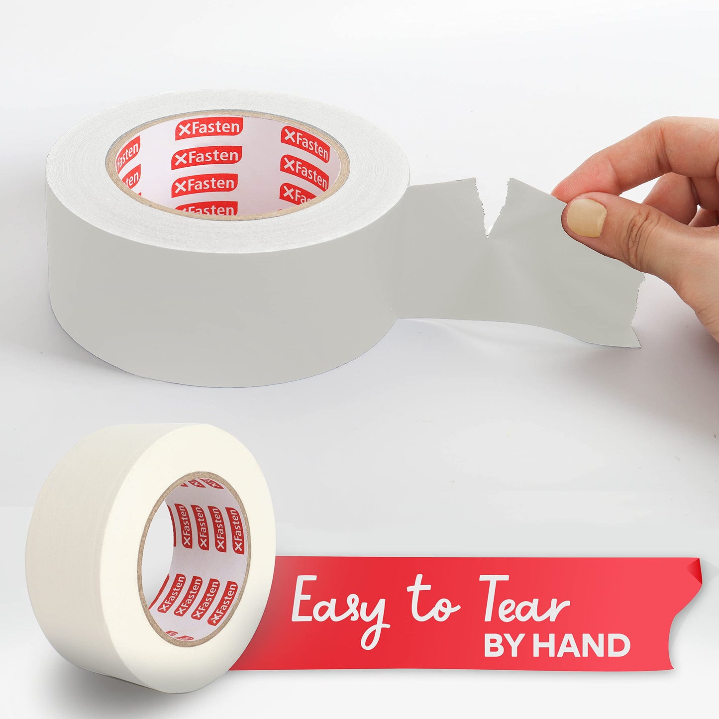 XFasten White Gaffers Tape 3 Inch X 30 Yards, Multipurpose, No Residue Gaffing Tape, White Gaff Tape Non-Reflective Matte Finish for Filming, Indoor, Outdoor Locations, Pro Gaff White Tape for Walls