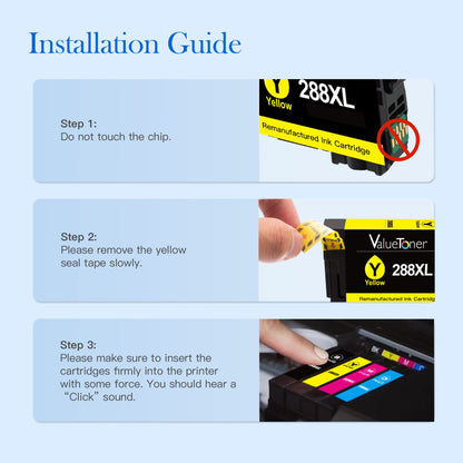 Valuetoner Remanufactured Ink Cartridge Replacement for Epson T288XL 288XL 288 XL to use with XP-430 XP-340 XP-440 XP-330 XP-434 XP-446 Printer (2 Black, 1 Cyan, 1 Magenta, 1 Yellow, 5 Pack)