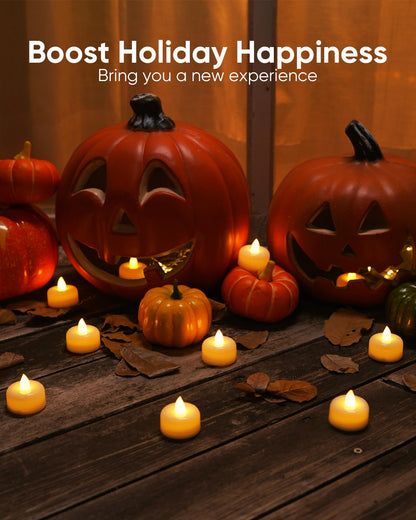 Amagic - Pack of 50 LED Flameless Candles Battery Operated Fake Electric Candles for Votive Candles Halloween Christmas Home Decor Wedding Table Decoration