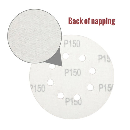 WORKPRO 150 PCS 5 Inch Sanding Discs, Hook and Loop Sandpaper Set, 10 Assorted Grits Including 60, 80, 100, 120, 150, 180, 240, 320, 400, 600, Round Sander Pads for Random Orbital Sander