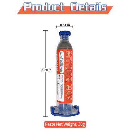 Wonderway Sn63/Pb37 T4 Tin Lead Solder Paste No Clean, 183℃ Melting Point (30g)
