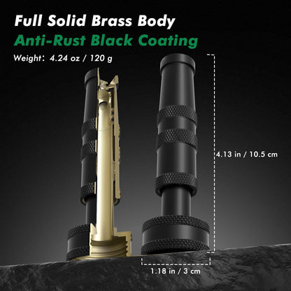 [2 Pack] RESTMO 100% Solid Brass Adjustable Twist Hose Nozzle with Anti-Rust Coating, Heavy Duty High Pressure Nozzle with 3 Spray Patterns for Garden Watering, Car Washing, Patio & Floor Cleaning