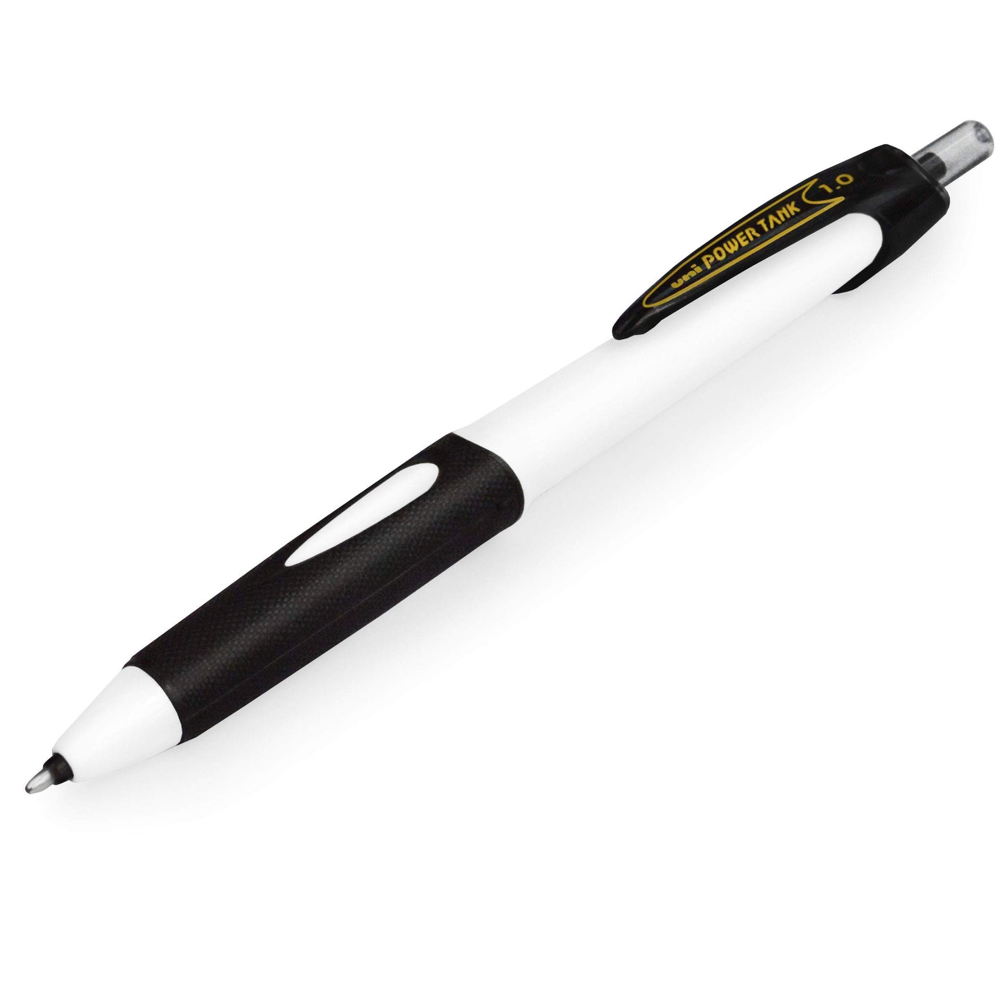 Uni-Ball SN-220 Power Tank Retractable Ballpoint Pen - 1.0mm - White Barrel - Black Ink - Pack of 12