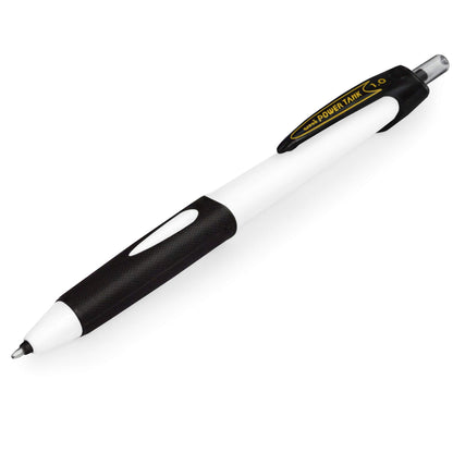Uni-Ball SN-220 Power Tank Retractable Ballpoint Pen - 1.0mm - White Barrel - Black Ink - Pack of 12
