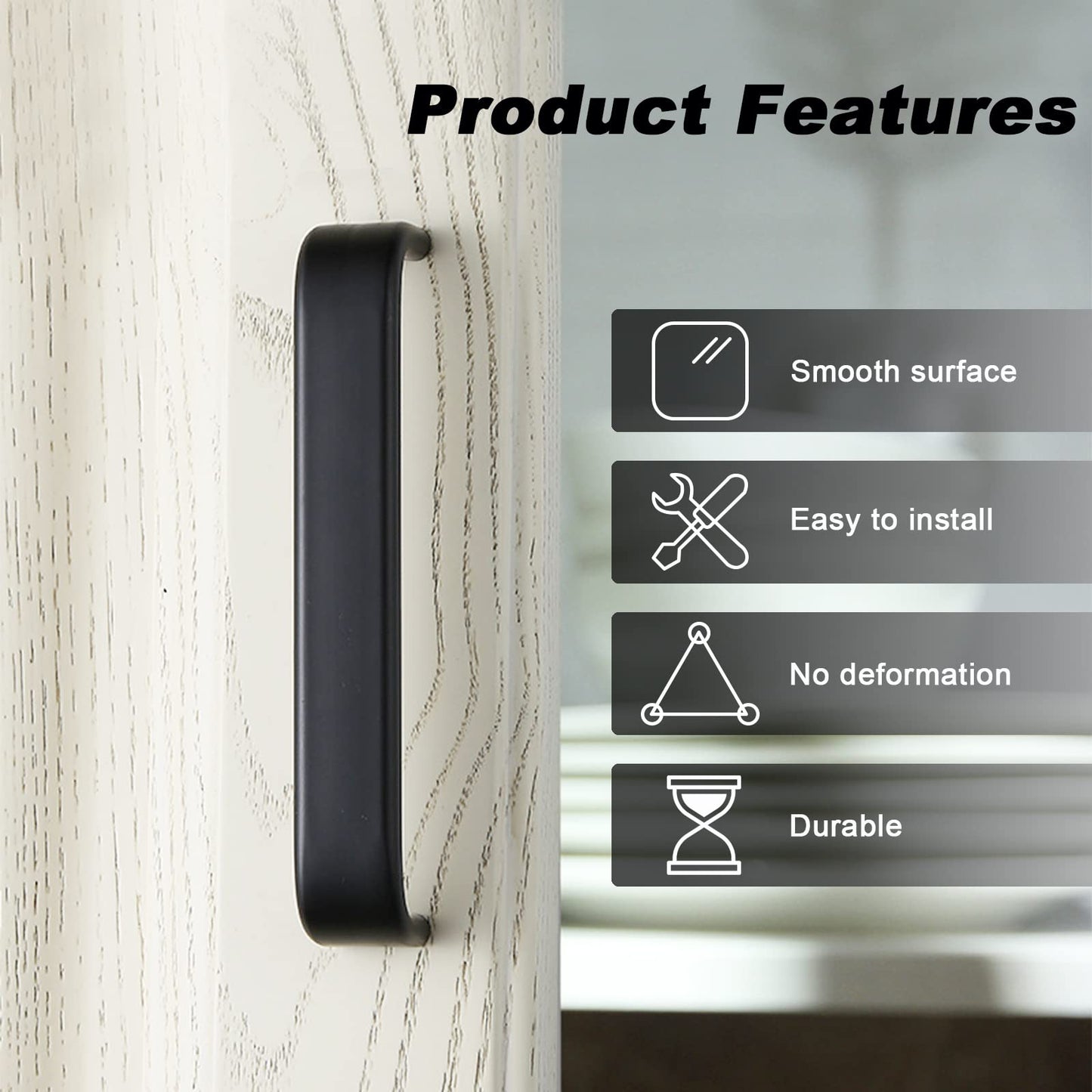 Yitexin 4 Pack Barn Door Handles, 5.79" Sliding Barn Door Pull Handle, Cabinet Door Handle with Screws, Heavy Duty Pull Push Door Plate Handle for Wardrobe Drawer Closet (4 Pack)