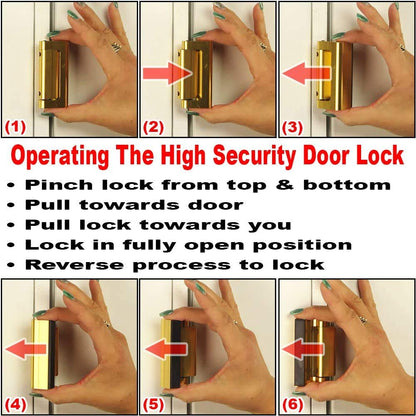 Prime-Line U 11442 Door Reinforcement Lock – Add Extra, High Security to Your Home and Prevent Unauthorized Entry – 3” Stop, Aluminum Construction, Polished Brass (Single Pack)