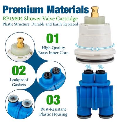 RP19804 Shower Cartridge Assembly Replacement for Delta 1300/1400 Series Tub/Shower Valves Fits,Single Handle Pressure Balance Valve Cartridge,Fits for Delta Select Monitor Valves (Blue 1993-2007)
