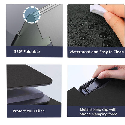 Clipboard Folder, 6 Pack A4 Foldable Clipboards File Folder Flip Writing Pad for Memo Form Document & School Office Work - Dark Blue