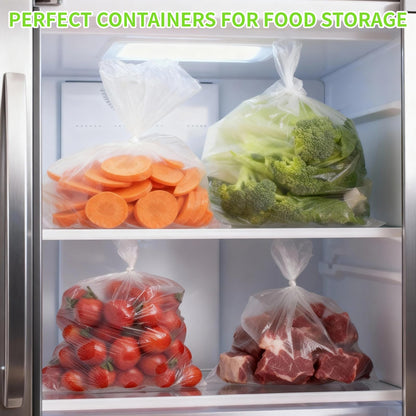 10" x 14" Plastic Produce Bags Roll, 2 Rolls Clear Plastic Bags for Food, Fruit, Vegetable, Refrigerator Storage, Kitchen, 400 Bags/Roll