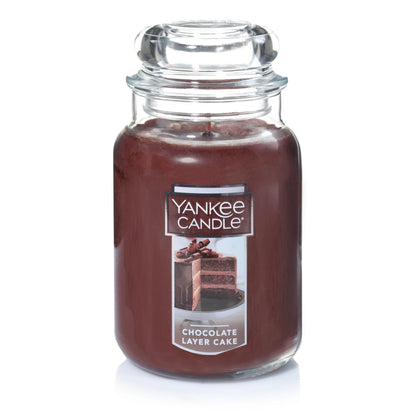 Yankee Candle Scented Candle, Chocolate Cake, Original Large Jar Candle, 110-150 Hours of Burn Time, 22 oz.