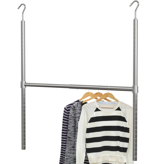 SimpleHouseware 18 to 30 Inch Adjustable Closet Hanging Rod, Chrome