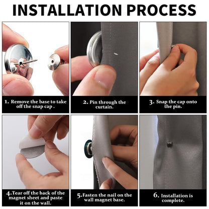 Curtain Magnets, Kaluofan 20Pairs Curtain Magnets Closure with 20Pairs Self-Adhesive Patch, Magnetic Curtain Clips Prevent Light Leaking for Home Bedroom Bathroom Office Draperies
