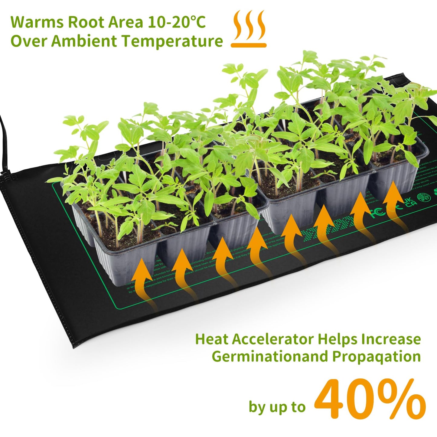 Seedling Heat Mat, NAMO-TEK Durable Waterproof Seed Germination Heating Mat, Warm Hydroponic Heating Pad