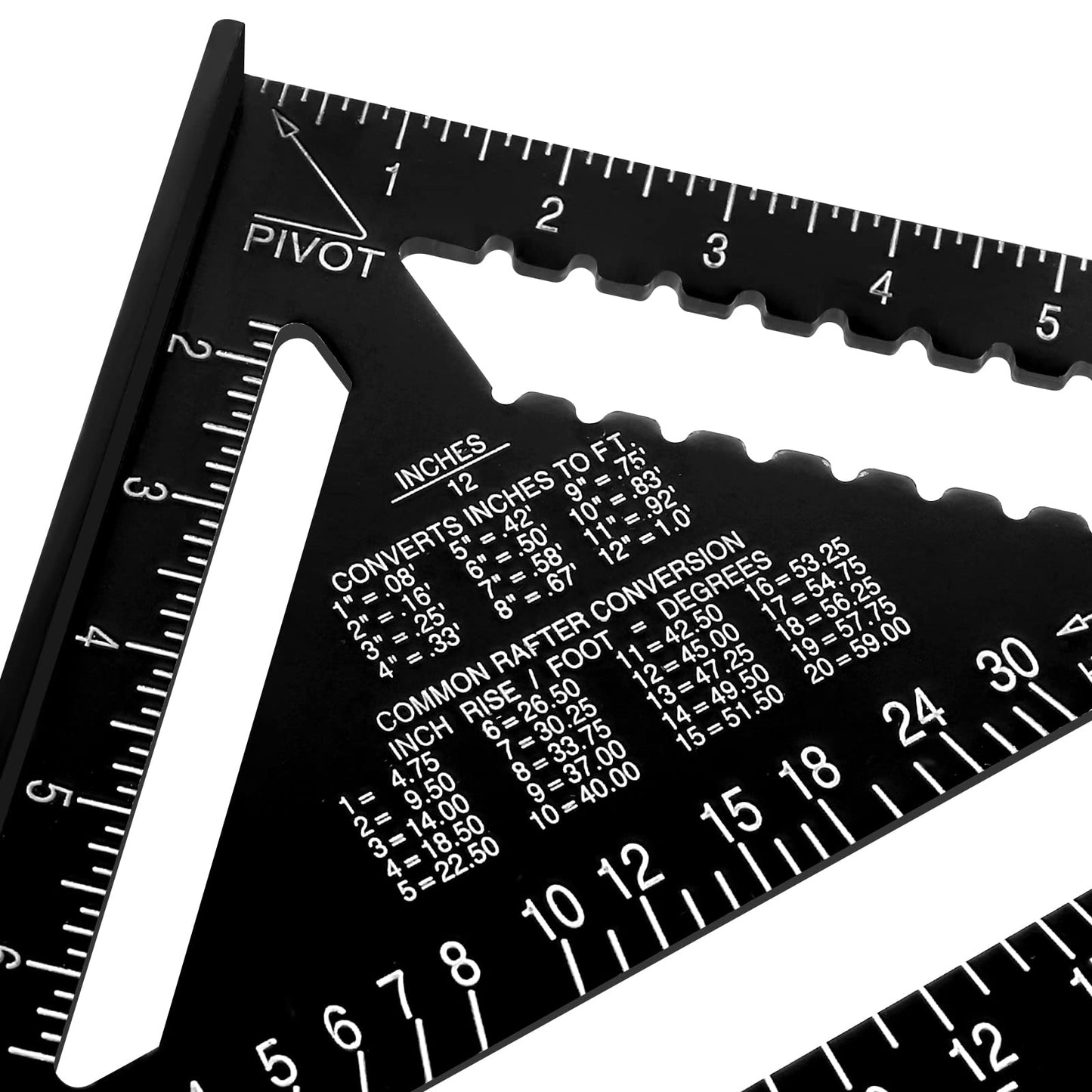 Beslands Rafter Square, 12 Inch Carpenter Square Triangle Carpenter Square Aluminum Alloy for Woodworking and Carpentry