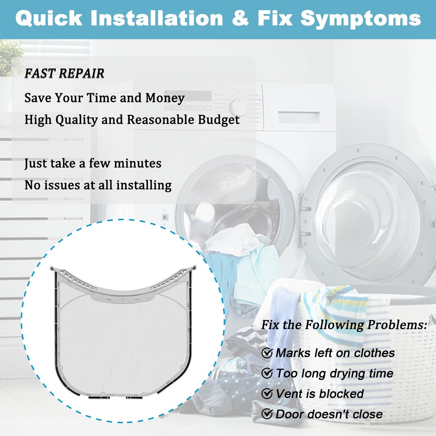 UPDATED ADQ56656401 Dryer Lint Filter Replacement for LG and Kenmore Dryer Lint Screen Replaces 1462822, AP4457244, PS3531962, AH3531962, EA3531962