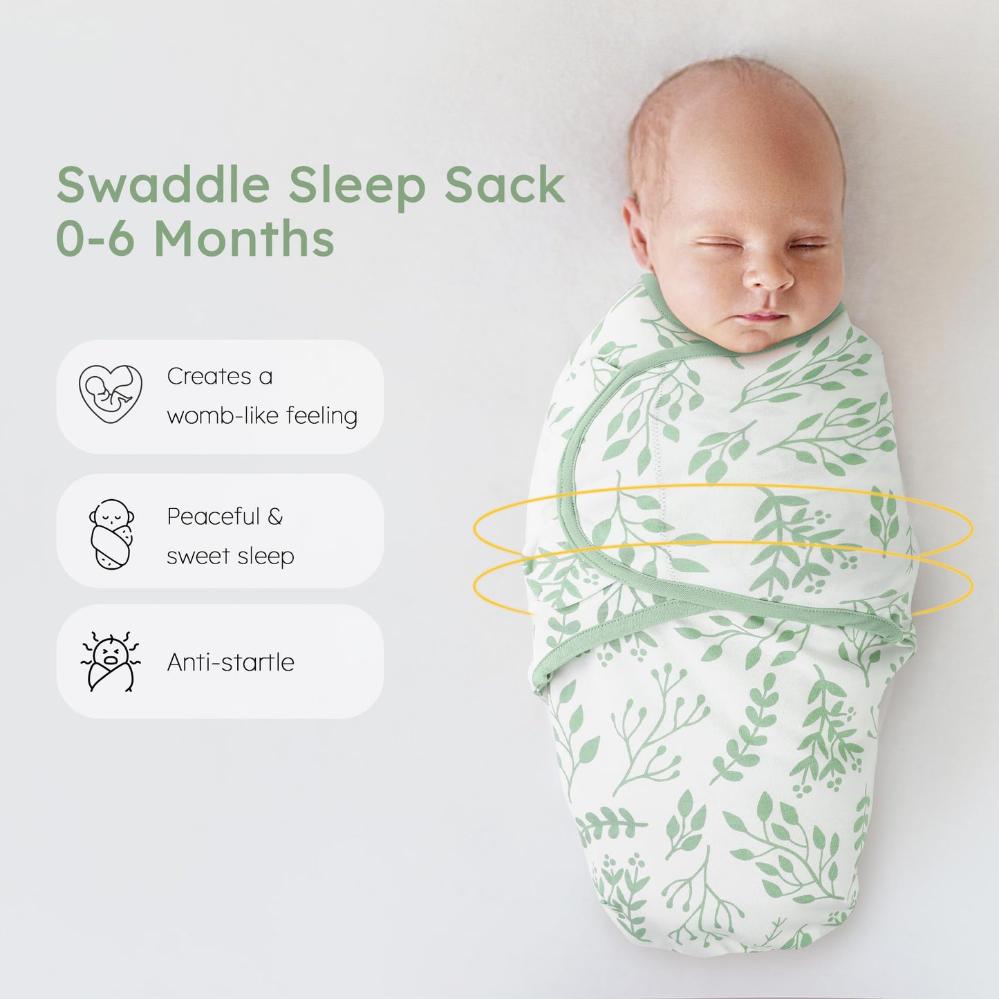 Yoofoss Baby Swaddles 0-3 Months 100% Organic Cotton Newborn Swaddle Blanket 3 Pack Tog 0.5 Adjustable Swaddle, Breathable Soft Swaddle Sack (Small)