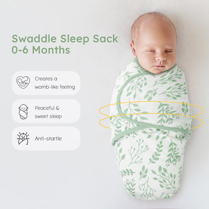 Yoofoss Baby Swaddles 0-3 Months 100% Organic Cotton Newborn Swaddle Blanket 3 Pack Tog 0.5 Adjustable Swaddle, Breathable Soft Swaddle Sack (Small)