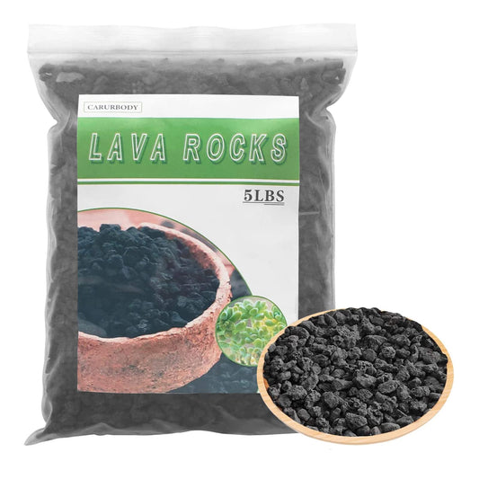 5LBS Black Lava Rocks for Plants -100% Pure Volcanic Rock No Dyes or Chemicals-Best Lava Stones Top Dressing for Cacti Succulents Plants,Bonsai-5lbs