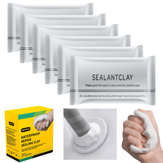 6PCS Super Diamond Mud Seal,New Type Waterproof Sealant Mastic, Waterproof Repair Sealing Clay, Quick Wall Mending Mud for Drain Connection, for Holes and Gaps Wall Filler Air Conditioning Hole