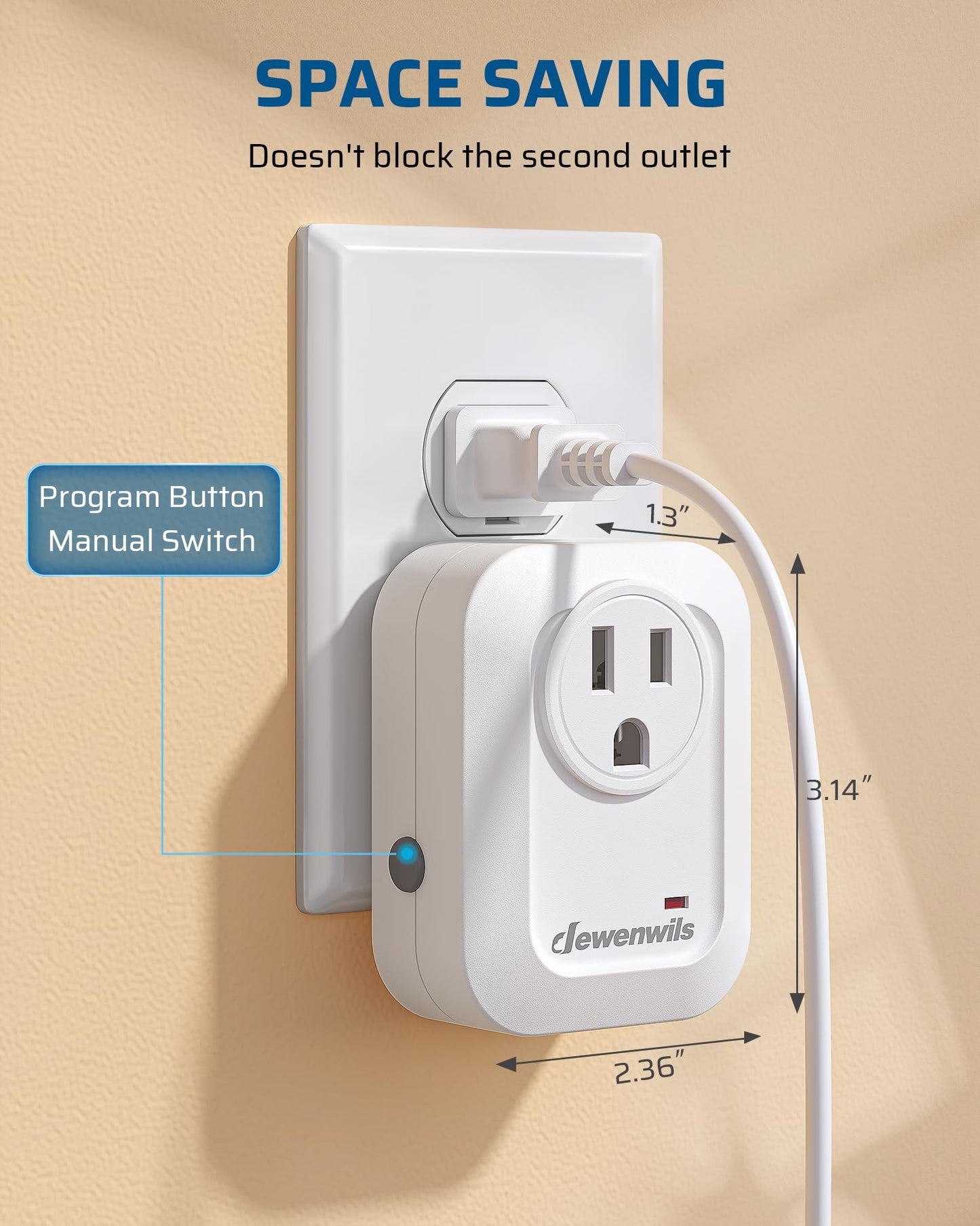 DEWENWILS Wireless Remote Wall Switch and Outlet, No Wiring Plug in On Off Power Switch, Expandable Remote Control Outlet Light Switch, 100Ft RF Range (2 Switches and 1 Receiver)