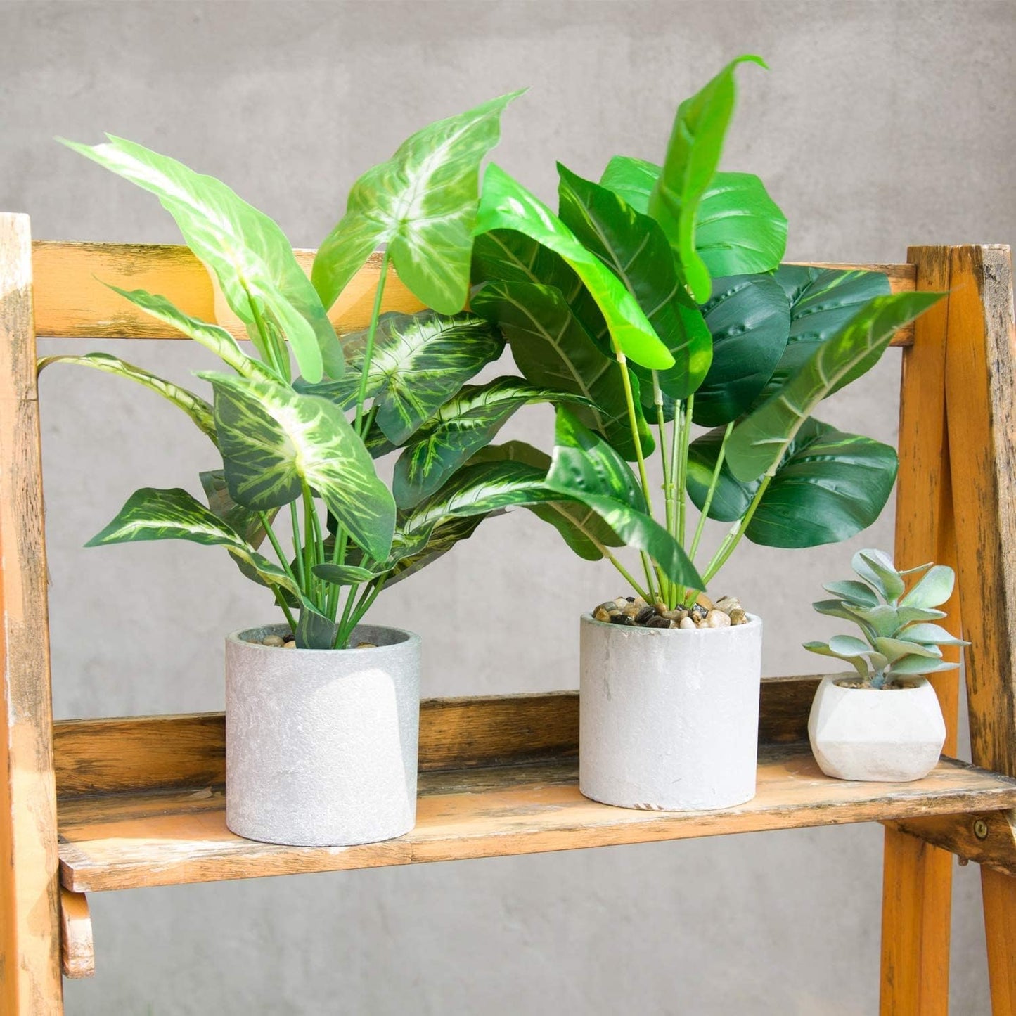 Der Rose 2Pcs Fake Plants Artificial Potted Faux Plants for Home Bathroom Bedroom Living Room Office Desk Decor Indoor