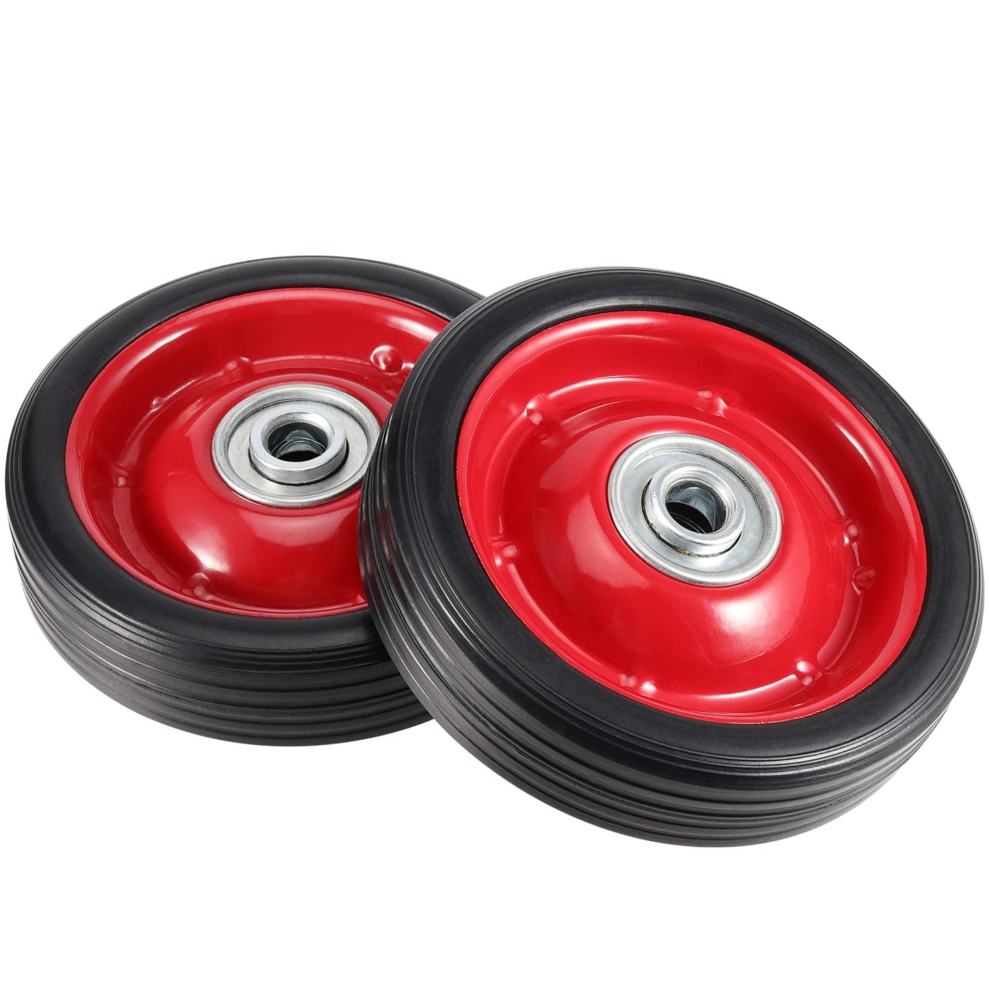 SEUNMUK Solid Rubber Wheel Tire, Hand Truck Replacement Wheels, 4 Pack 5" x 1.5", 1/2 Inch Axle Hole, 88 lbs Capacity for Hand Trucks, Garden Cart, Lawn Cart, Mower