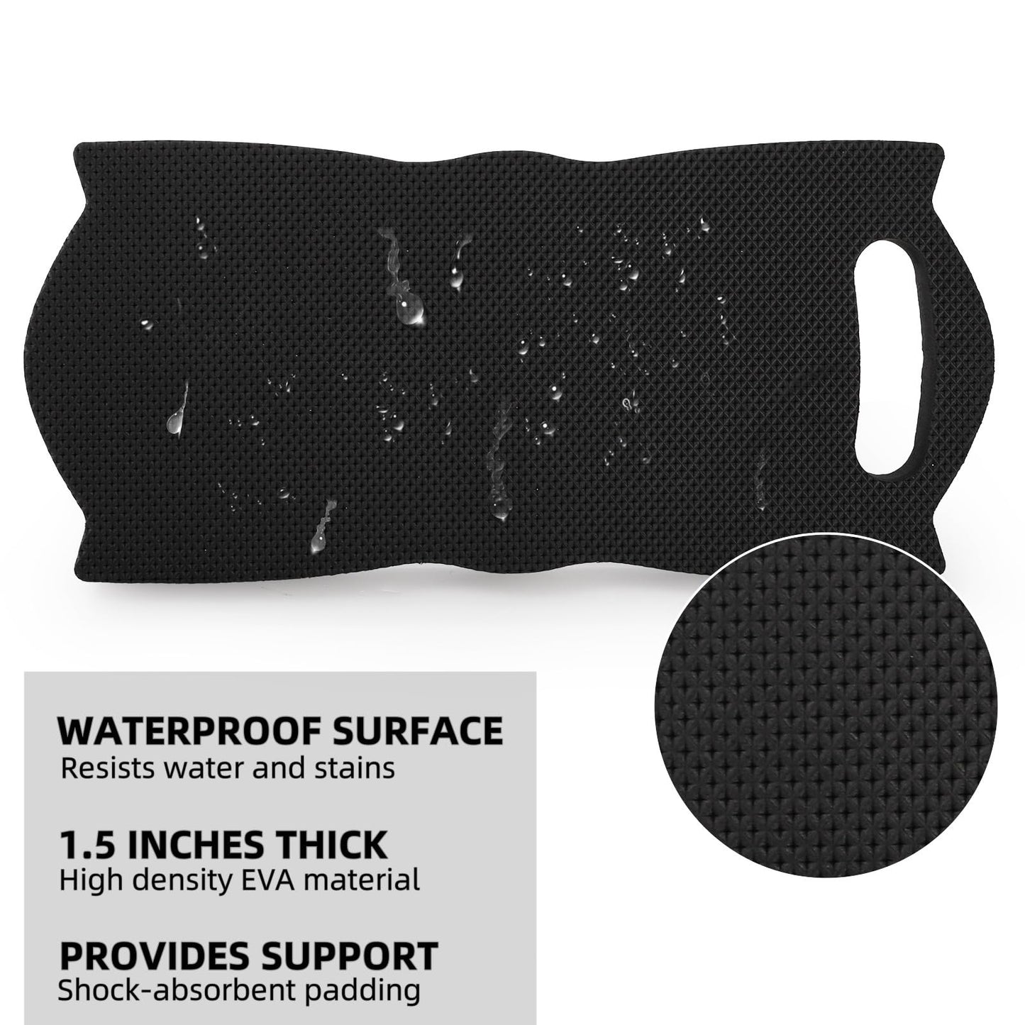 Covzoe 4 Pack Extra Thick Kneeling Pads, Soft Waterproof Foam Cushioning for Knee Gardening, Large Foam Kneeler Mat for Cleaning, Yoga, Praying Exercise, 15.7" L x 7" W x 1.5" Th, Black