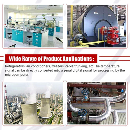 Hilitchi 3m/9.8ft Waterproof Temperature Sensors Digital Temp Probe (Pack of 5pcs)