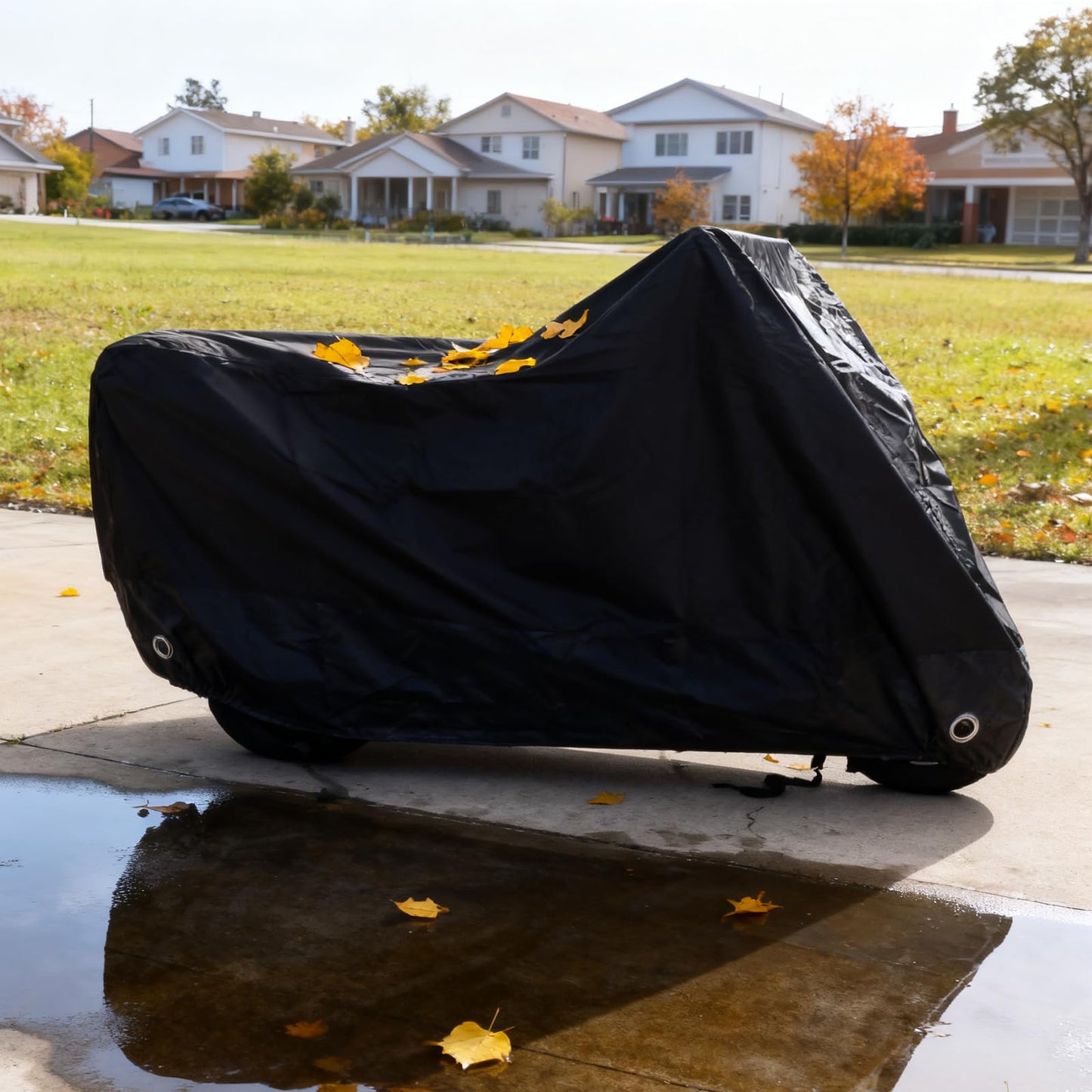 XYZCTEM Scooter Cover,Waterproof Moped Cover, for Vespa Cover Outdoor Protection Against Water, UV, Wind. Black, 72" L