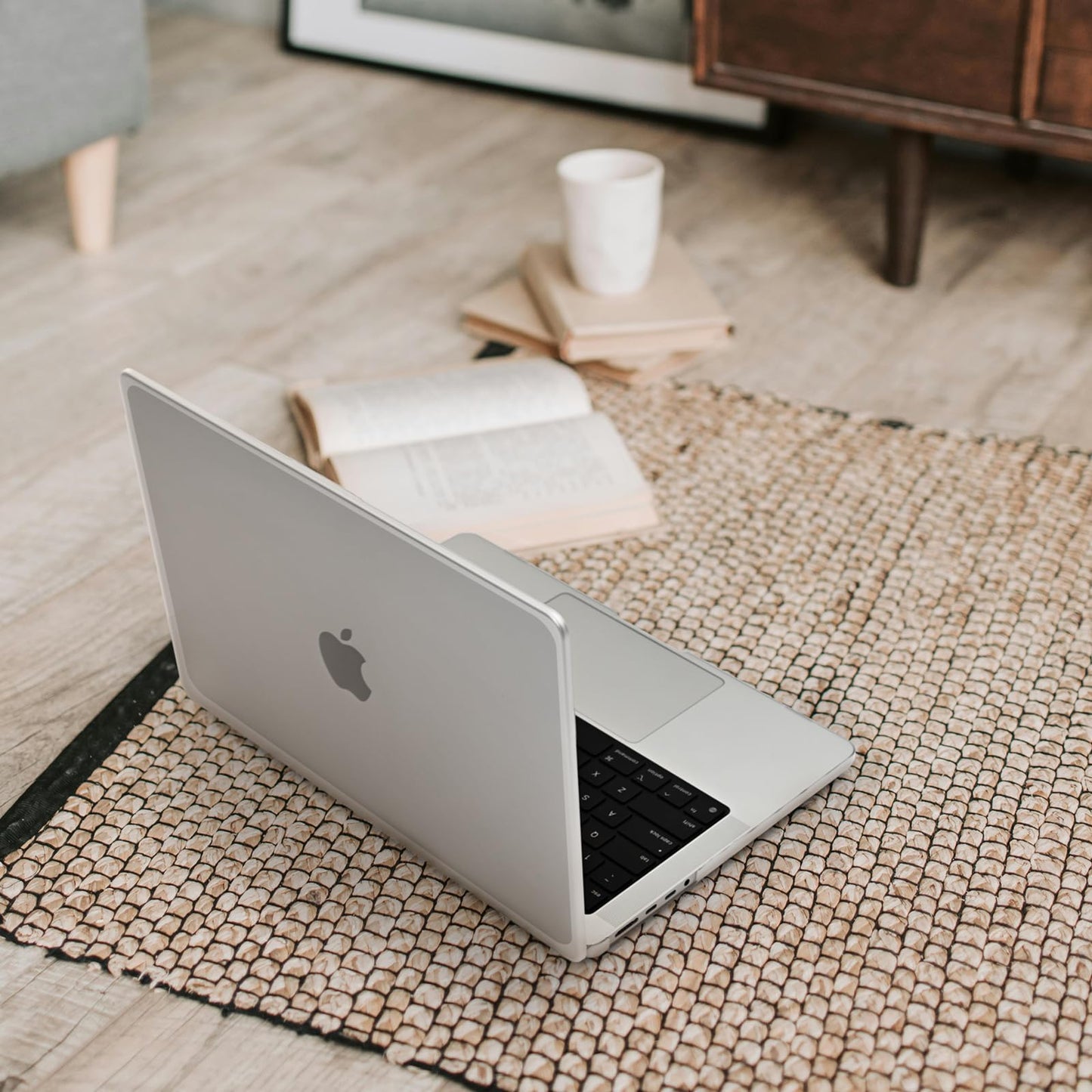 BlueSwan Compatible with MacBook Pro 14 inch 2026-2021 Release M5 M4 M3 M2 M1 Pro/Max Chip, Anti-Cracking Hard Shell Case Anti-Fingerprint Soft TPU Bumper, Frosted White