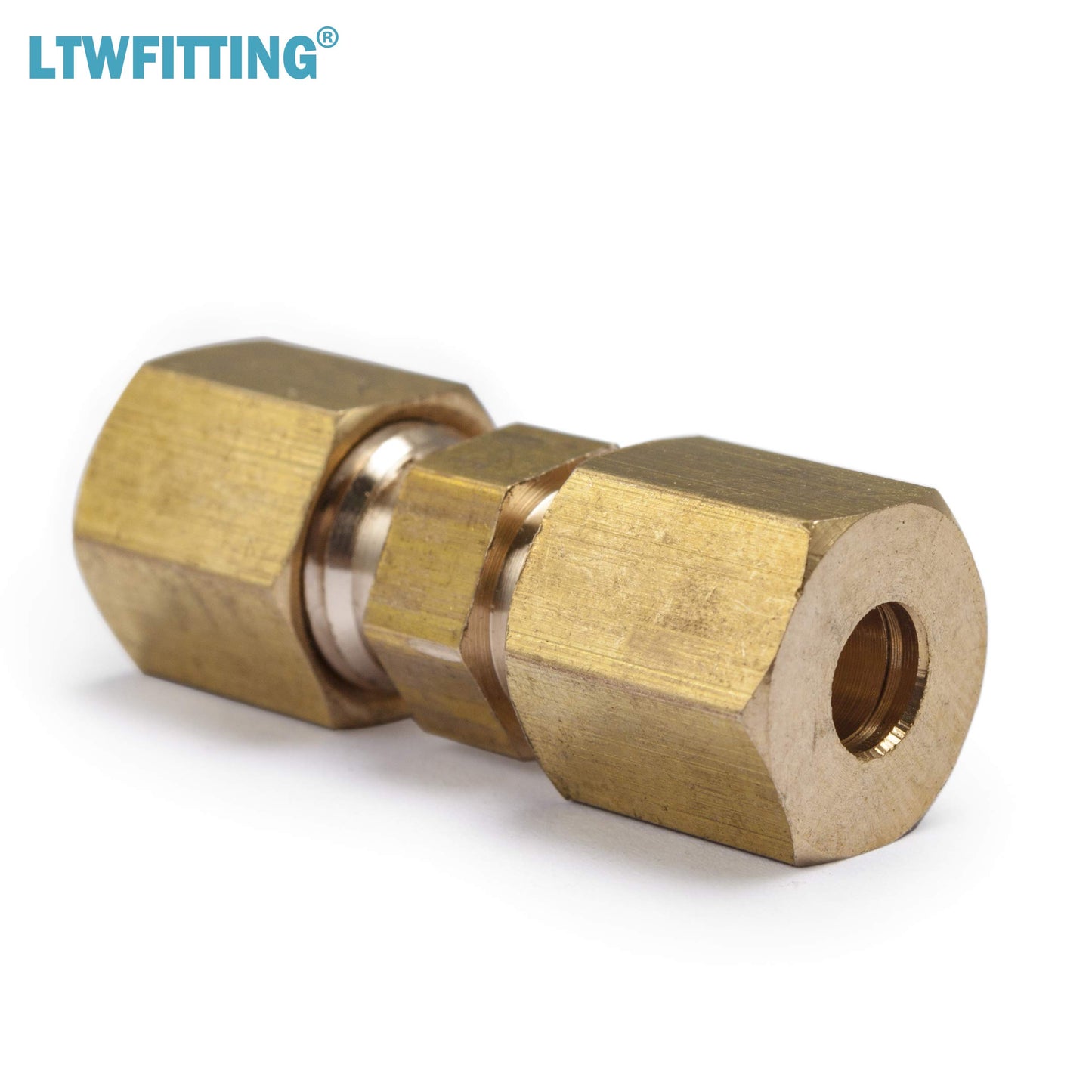 LTWFITTING 3/16-Inch OD Compression Union ,Brass Compression Fitting(Pack of 10 )