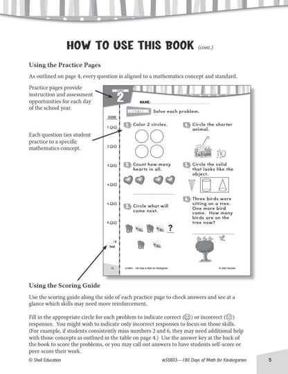 180 Days™: Math for Kindergarten: Practice, Assess, Diagnose