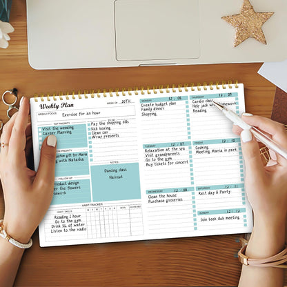 Weekly Planner Notepad Undated Weekly Goals Schedule Planner To Do List Notebook Planning Pad Calendars Organizers Habit Tracker Journal for Men & Women,52 sheets (8.5x12")