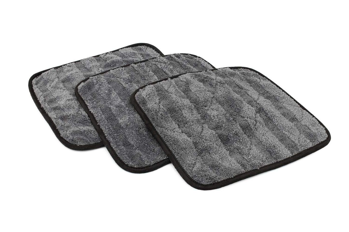 The Rag Company - The Gauntlet Drying Towel - 70/30 Korean Blend Microfiber, Designed to Dry Vehicles Faster Without Scratching Paint or Glass, 900gsm, 12in x 12in, Grey (3-Pack)
