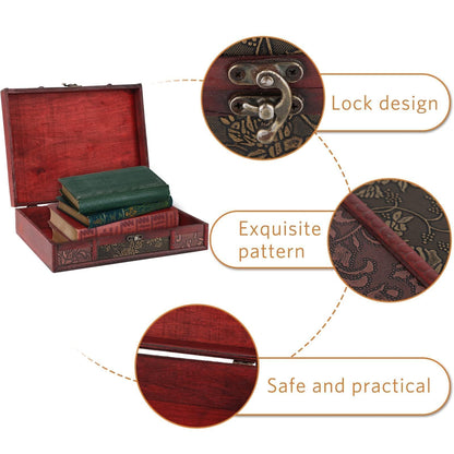 Wooden Box, 11 x 8.5 x 3.2in Large Keepsake Box with Lid Decorative Boxes Wood Storage Box Treasure Chest Trinket Box Gift Box Wood Jewelry Box Memory Box Wooden Chest Box for Decorative