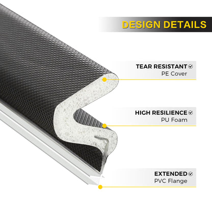 Weather Stripping Door Seal Strip Soundproof Q Foam Weather Stripping for Door Frame, Exterior Door Weather Stripping for Large Gap