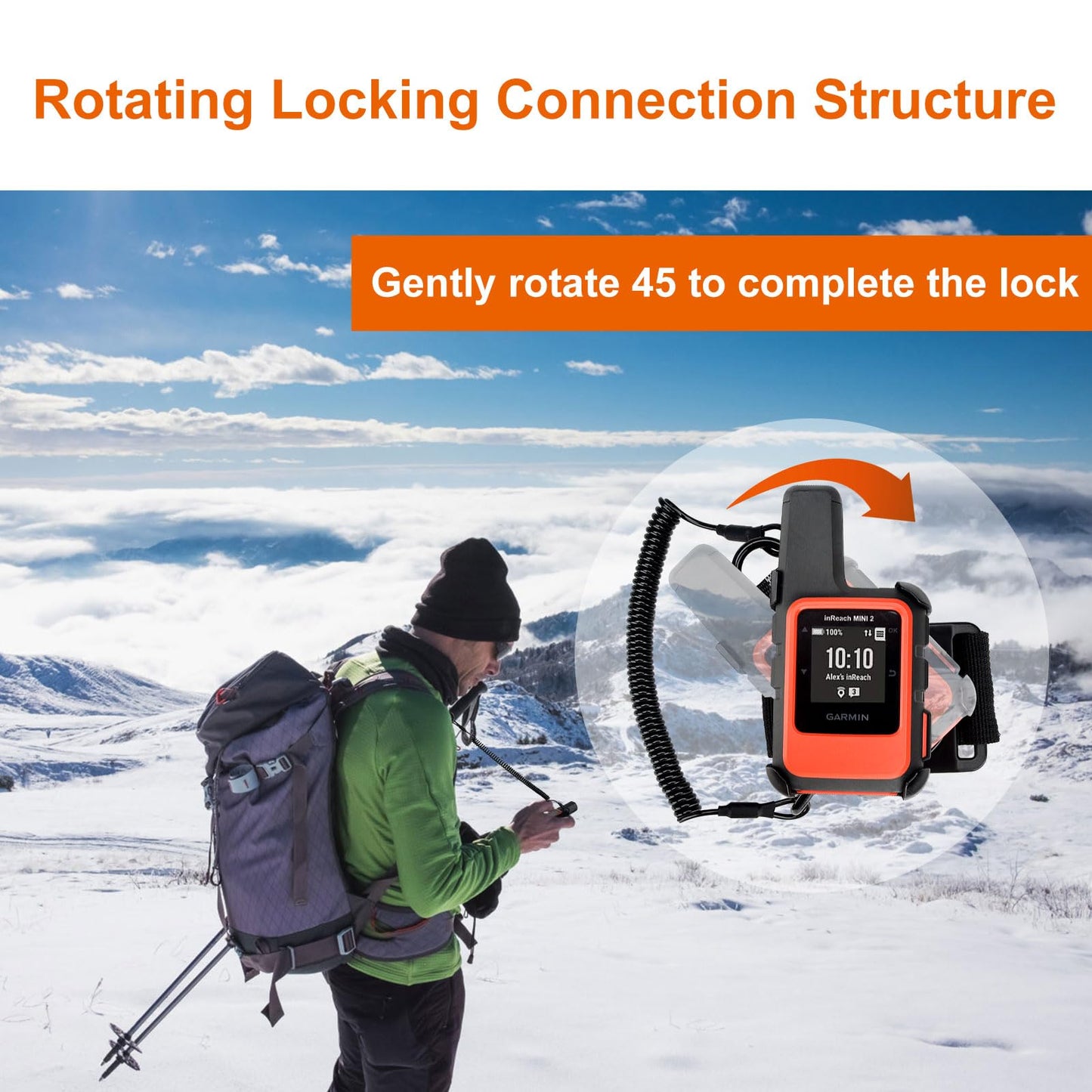 Backpack Tether for Garmin inReach MINI/inReach MINI 2 Handheld GPS - Backpack Mount Not for Other Garmin Models