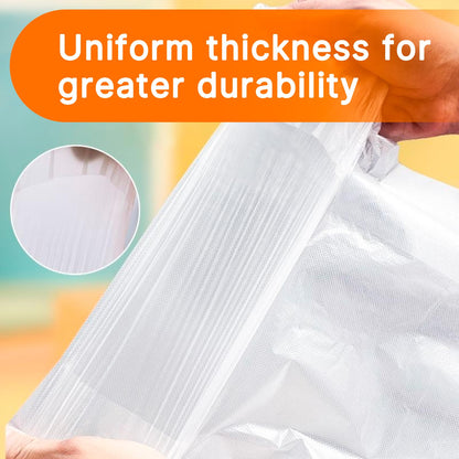 ZKKZOMA T Shirt Bags,17 Mic Thick White Plastic Bags with Handles Bulk,Shopping Bags for Supermarket Restaurant 12 X 20IN (White-300)