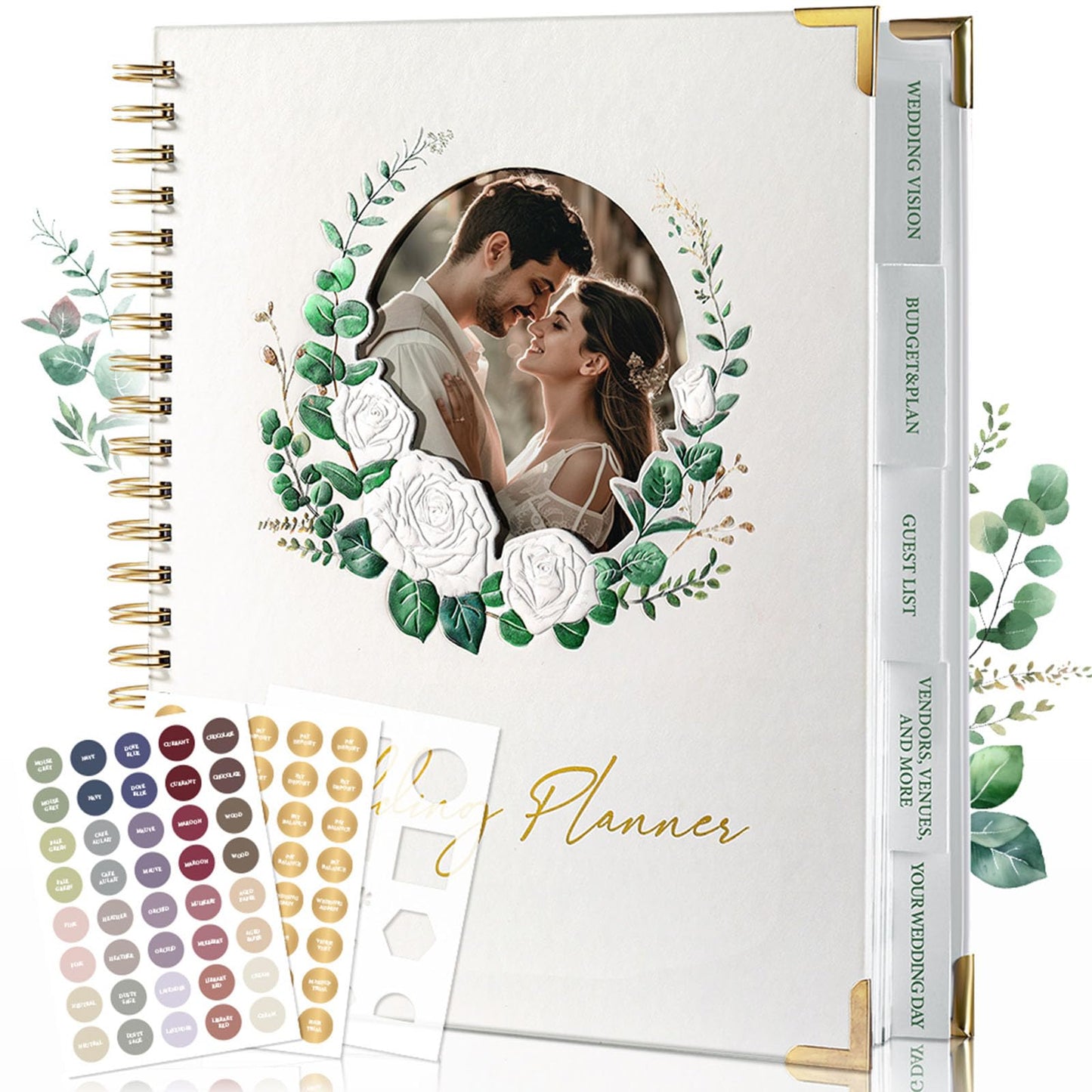 Wedding Planner Book and Organiser for Weddings: Engagement Gifts for Couples With Interchangeable Photo Cover - Wedding Gifts for Bride With Checklists, Budget Tracker, Guest List & Timeline 11.5 * 10.5in