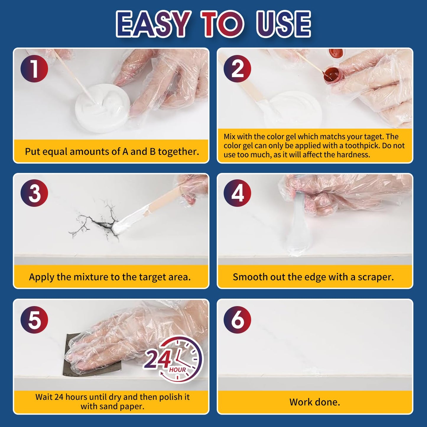 Marine Fiberglass Repair Kit, Quadence gelcoat Repair kit for Boats, Waterproof Epoxy Filler for Fiberglass Boats Fix Holes, Chips, Deep Cracks, Scratches- Fast Drying, Color Match